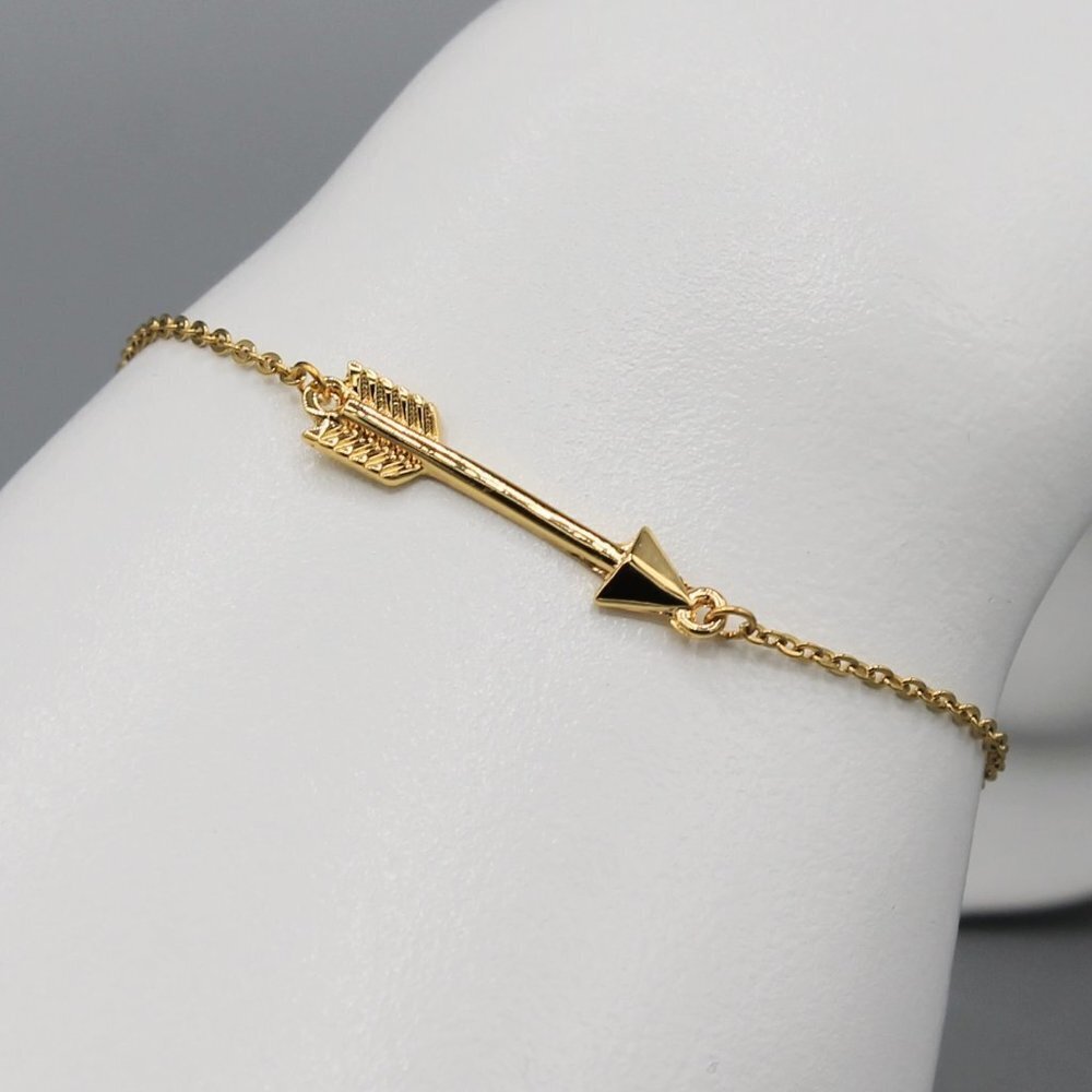 Arrow bracelet love travel direction gold tone